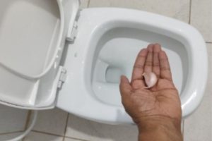 Usar alho no vaso sanitario