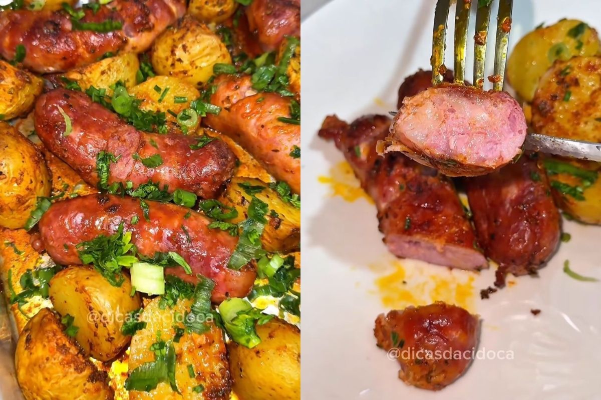 Receita de batata com linguiça