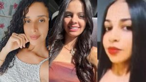 Amábhia Chinágria Pereira da Silva, Tânia Lopes dos Santos e Elisângela Silva de Souza, todas vítimas de feminicídio em 2025.