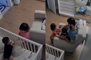Pais registram momento que mostra como nasce o amor entre irmãos