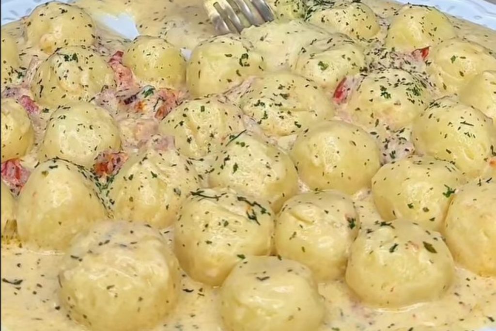 Inhoque com creme de queijos