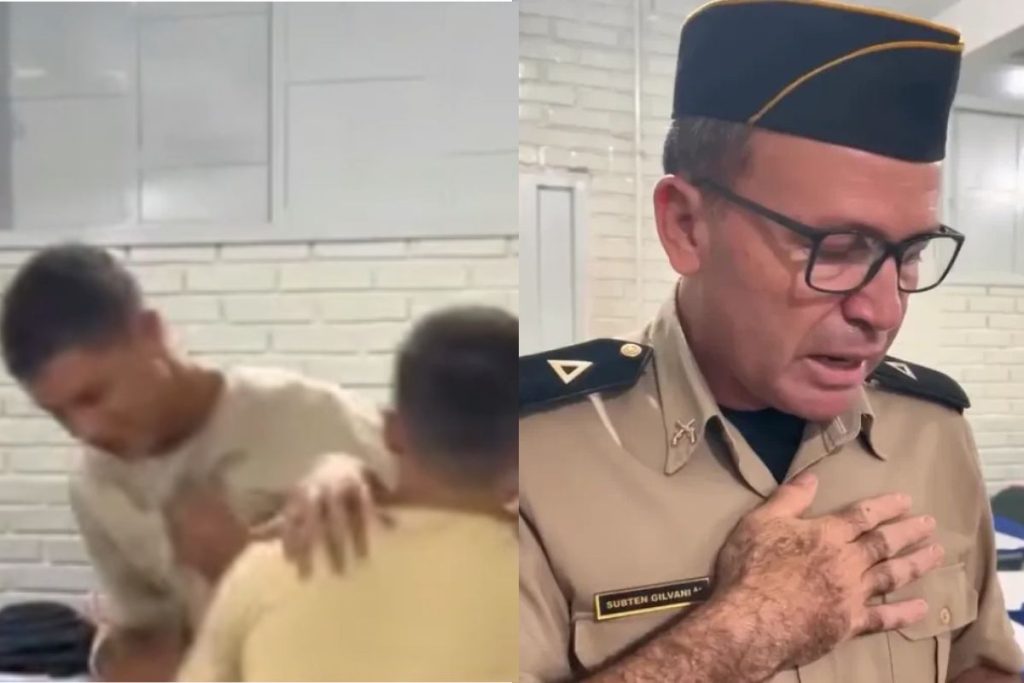 Alunos armam “confusão” em sala e surpreendem policial com convite emocionante