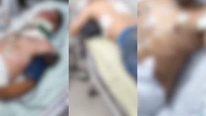 Motorista que estava com o som alto, proprietário e funcionário da distribuidora ficaram feridos.