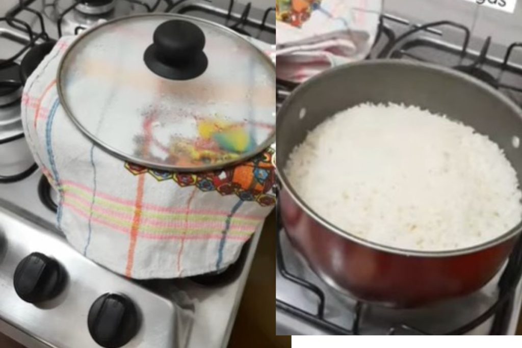 Técnica para fazer arroz soltinho