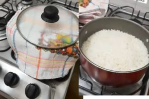 Técnica para fazer arroz soltinho