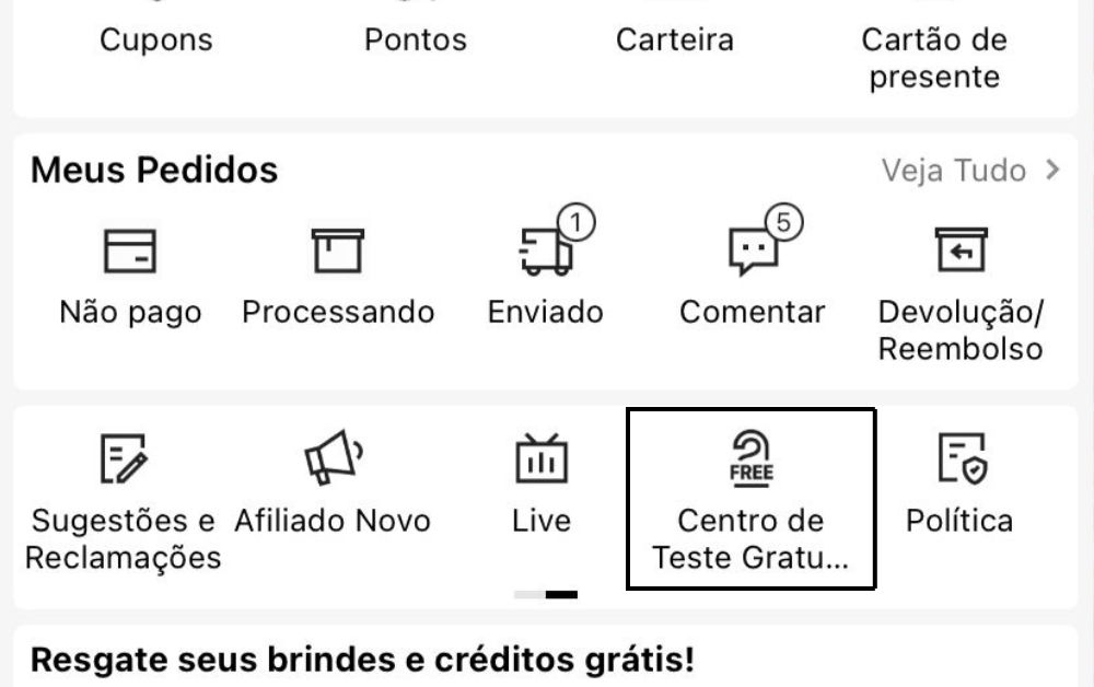 Shein libera até três amostras grátis por semana para usuários do aplicativo.