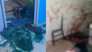 Quarto do motel ficou destruído.