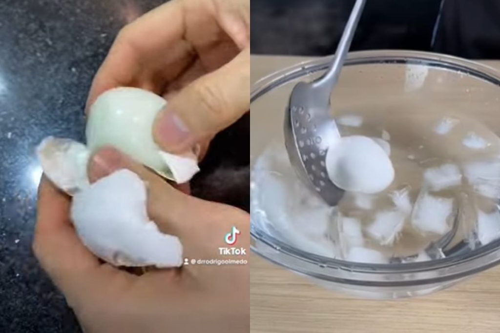 COZINHAR OS OVOS E DESCASCAR SEM ESFORÇO