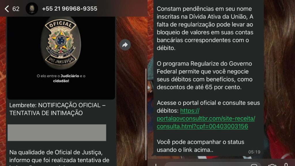 Abordagem realizada durante golpe da falsa intimação. (Foto: Reprodução)