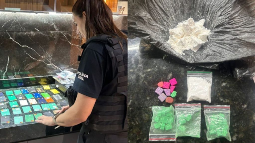 Polícia Civil apreendeu cartões e drogas