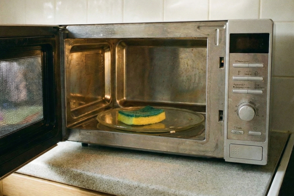 Colocar esponja úmida no micro-ondas: para que serve e por que é recomendado