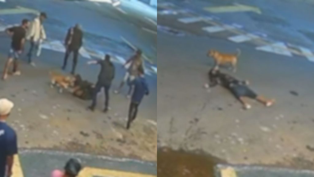 Briga foi registrada por câmeras de segurança.