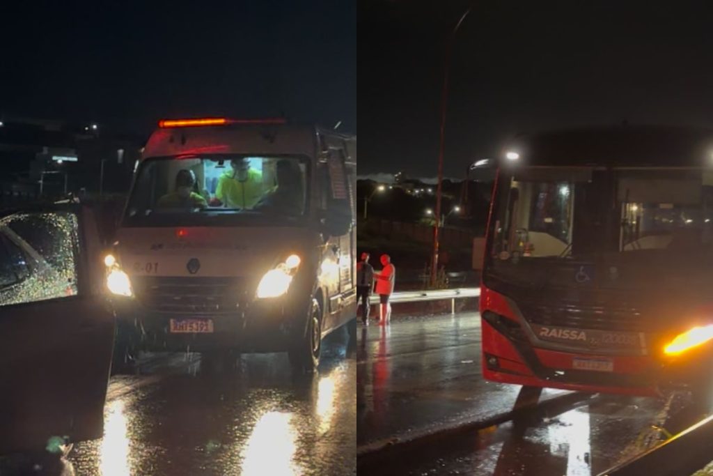 Ônibus desvia de carro parado e provoca acidente na BR-153, em Anápolis