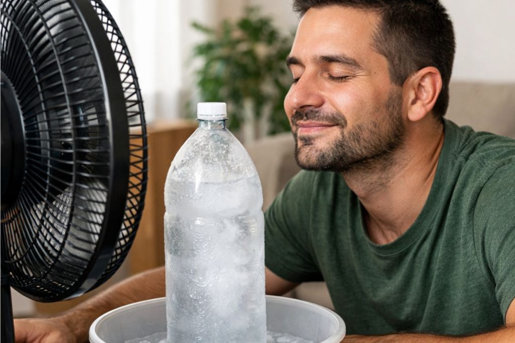 transformar garrafa PET em um mini ar-condicionado