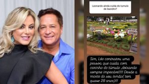 Leonardo e a esposa POliana, sobre Leandro