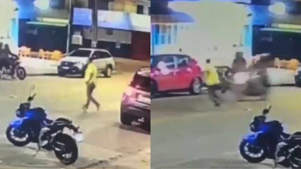 Momento do acidente que vitimou o vereador Carlim da Feira, em Anápolis.