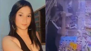 Câmeras registraram o assassinato brutal da jovem Ellen Cristina Caetano dentro de uma distribuidora de bebidas em Goiânia.