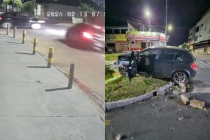 Câmera filmou momento de acidente com motorista de aplicativo na madrugada em Anápolis