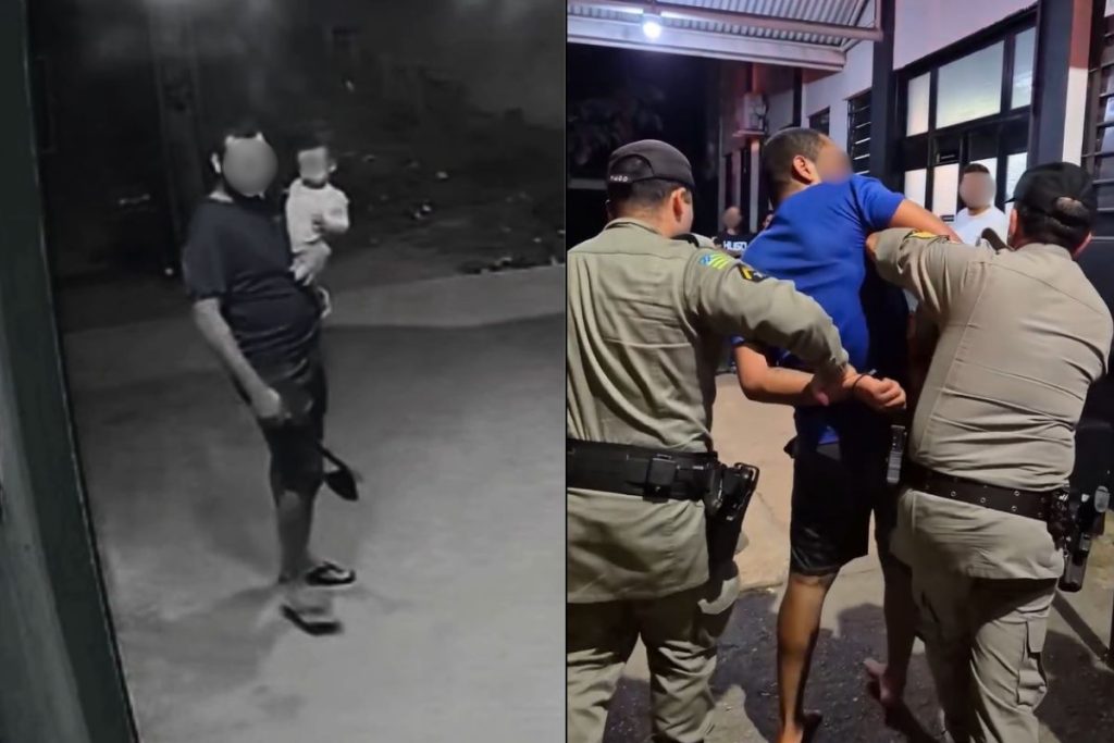 homem ameaça filha com machadinha