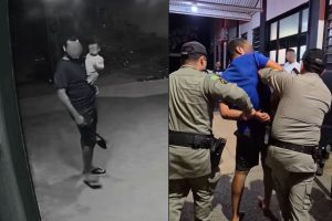 homem ameaça filha com machadinha