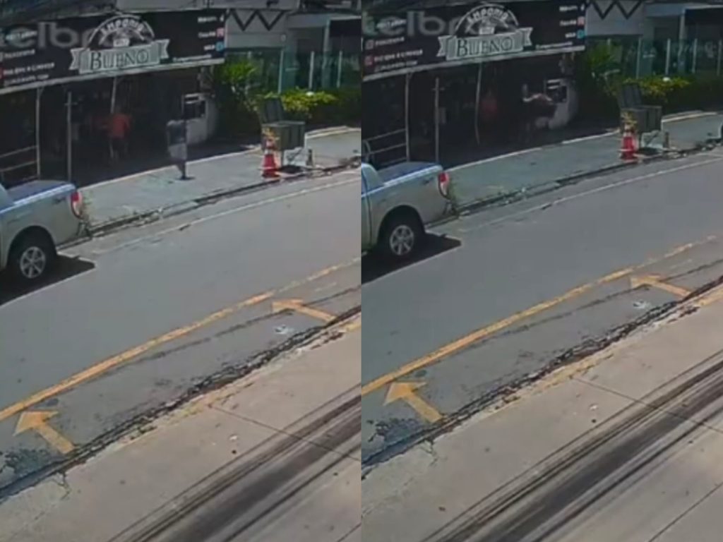 Vítima foi salva após grupo de homens intervir na situação. (Foto: Reprodução)