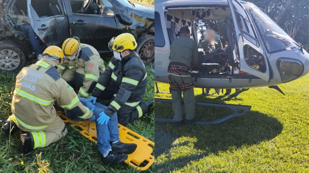 Capotamento deixou cinco vítimas feridas, que foram socorridas e levadas a unidades de saúde.