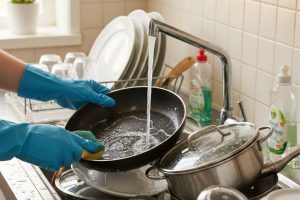 O que significa limpar tudo enquanto vai cozinhando