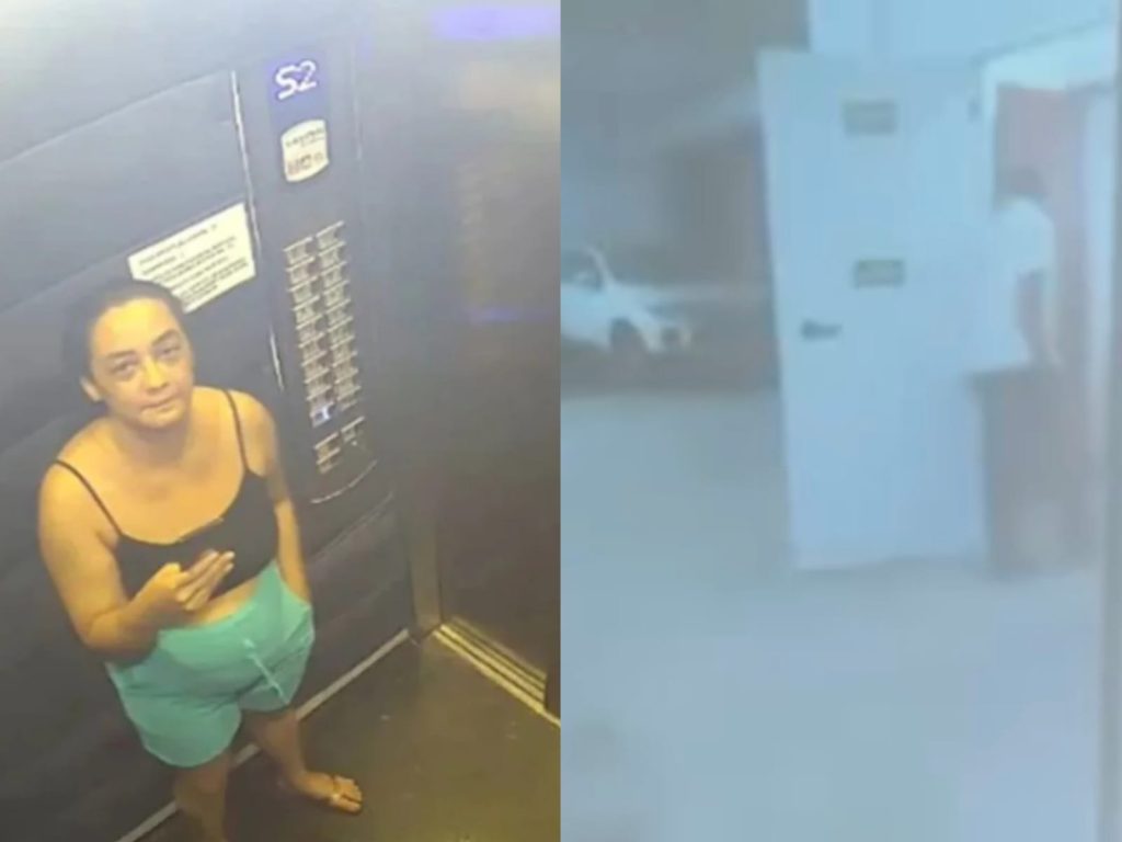 Nas imagens, também é possível ver o síndico no subsolo. (Foto: Reprodução)