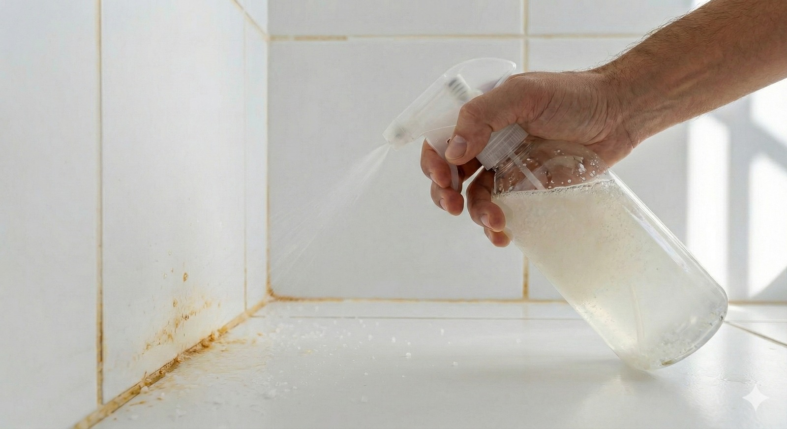 As quinas do banheiro ficarão como novas com este truque simples com sal