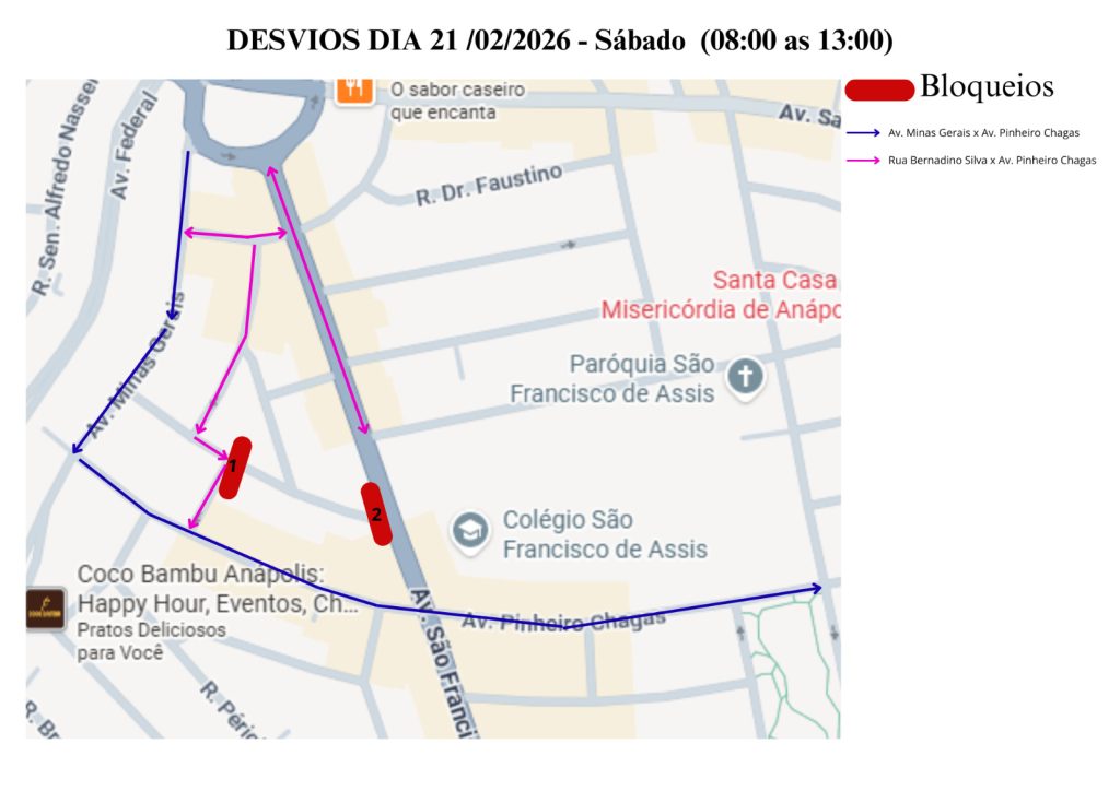 Prefeitura de Anápolis anuncia interdição de ruas no Jundiaí