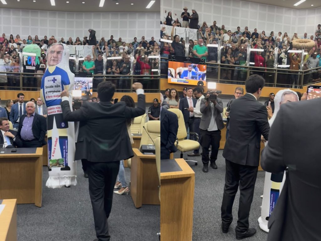 Sandro Mabel foi alvo de críticas e vaias durante retomada das atividades da Câmara. (Foto: Rafael Messias/Jornal Opção)