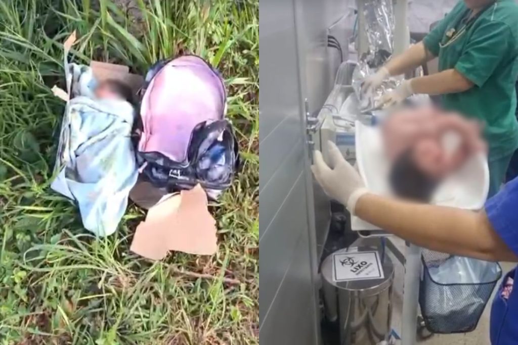 Recém-nascido é resgatado por policiais após ser deixado em caixa de papelão na GO-403