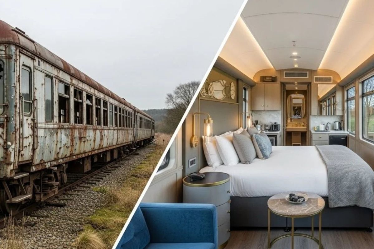 Família compra trem antigo de 100 anos por 3 mil e transforma em hospedagem lucrativa