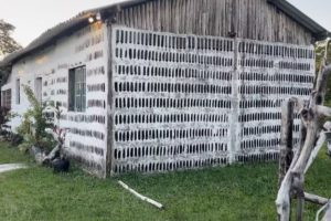 Mãe e filha se unem para construir casa