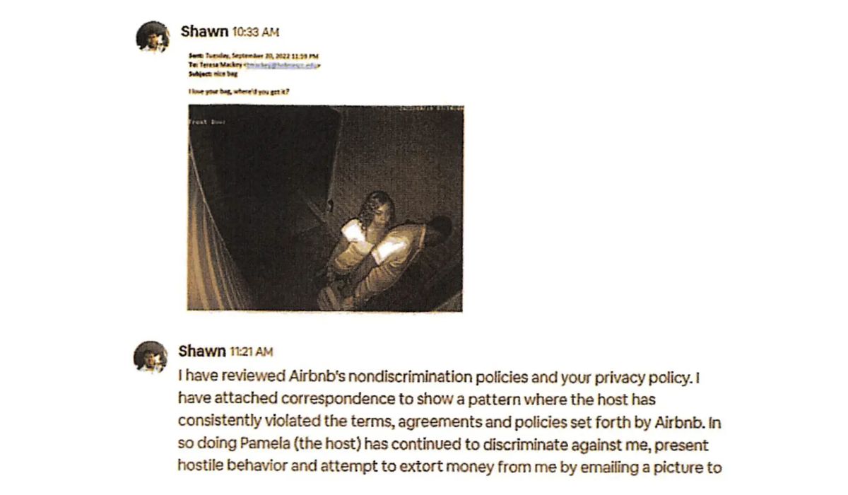 Hóspede processa anfitriã do Airbnb após avaliação negativa. Dona da casa enviou foto dele com suposta amante para a esposa e caso virou disputa judicial.