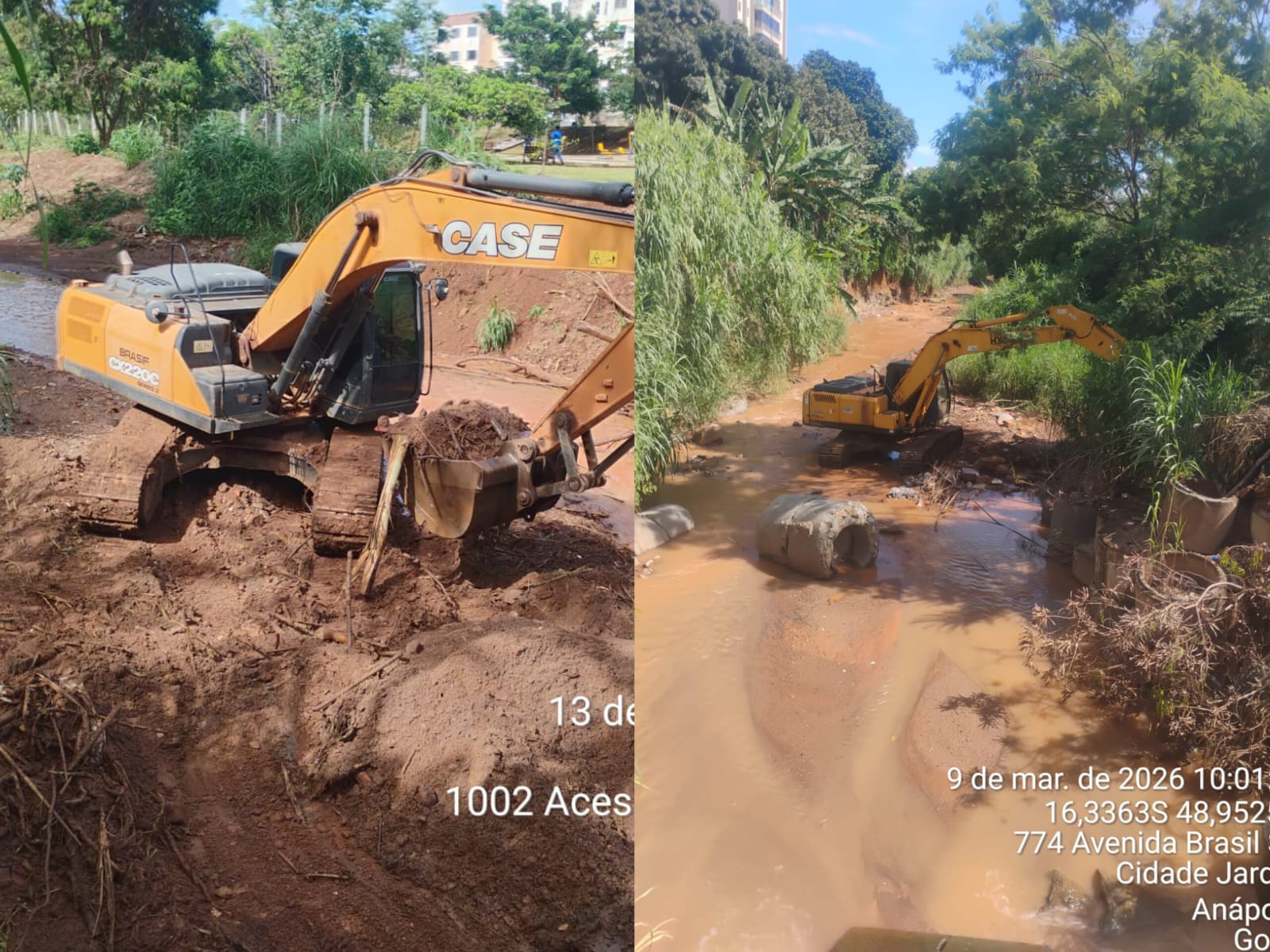 Trabalhos de desassoreamento tem sido realizados em diversos pontos da cidade. (Foto: Divulgação/Prefeitura de Anápolis)Trabalhos de desassoreamento tem sido realizados em diversos pontos da cidade. (Foto: Divulgação/Prefeitura de Anápolis)