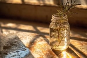 Colocar um ramo de alecrim na água