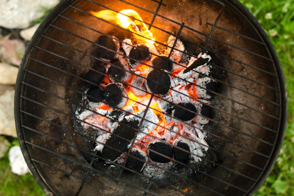 cinzas do churrasco: