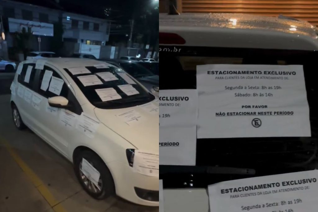 carro estacionou em vaga exclusiva