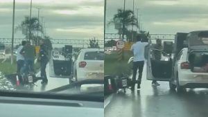 Briga foi filmada na BR-040, no trecho que corta Valparaíso de Goiás.