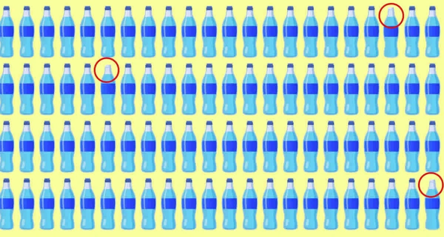 Só os mais atentos conseguem: ache 3 garrafas sem tampa nesta imagem, quase ninguém acerta de primeira