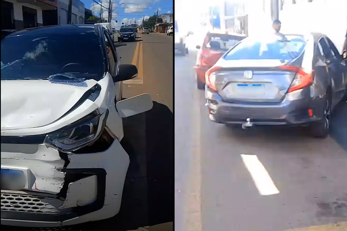 Motorista se revolta e grava confusão após engavetamento na Avenida Pedro Ludovico, em Anápolis