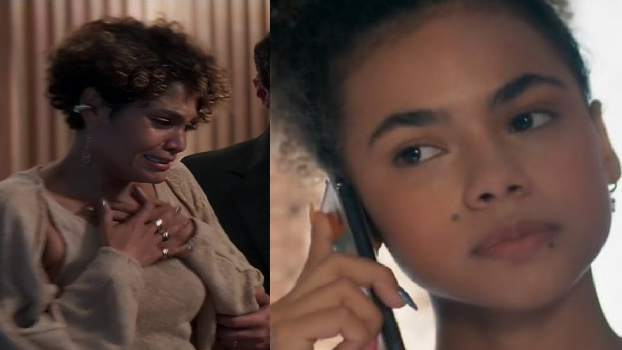 Três Graças: Lena escuta desabafo de Joélly e deixa uma lágrima cair