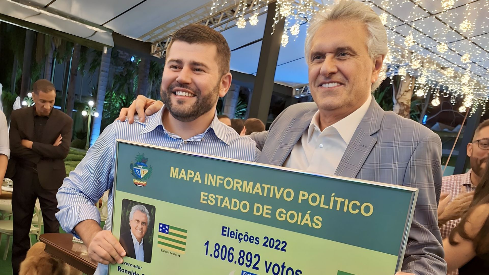 Deputado estadual Amilton Filho (MDB) e Ronaldo Caiado (PSD) em 2023. 