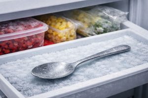 Guardar uma colher no congelador