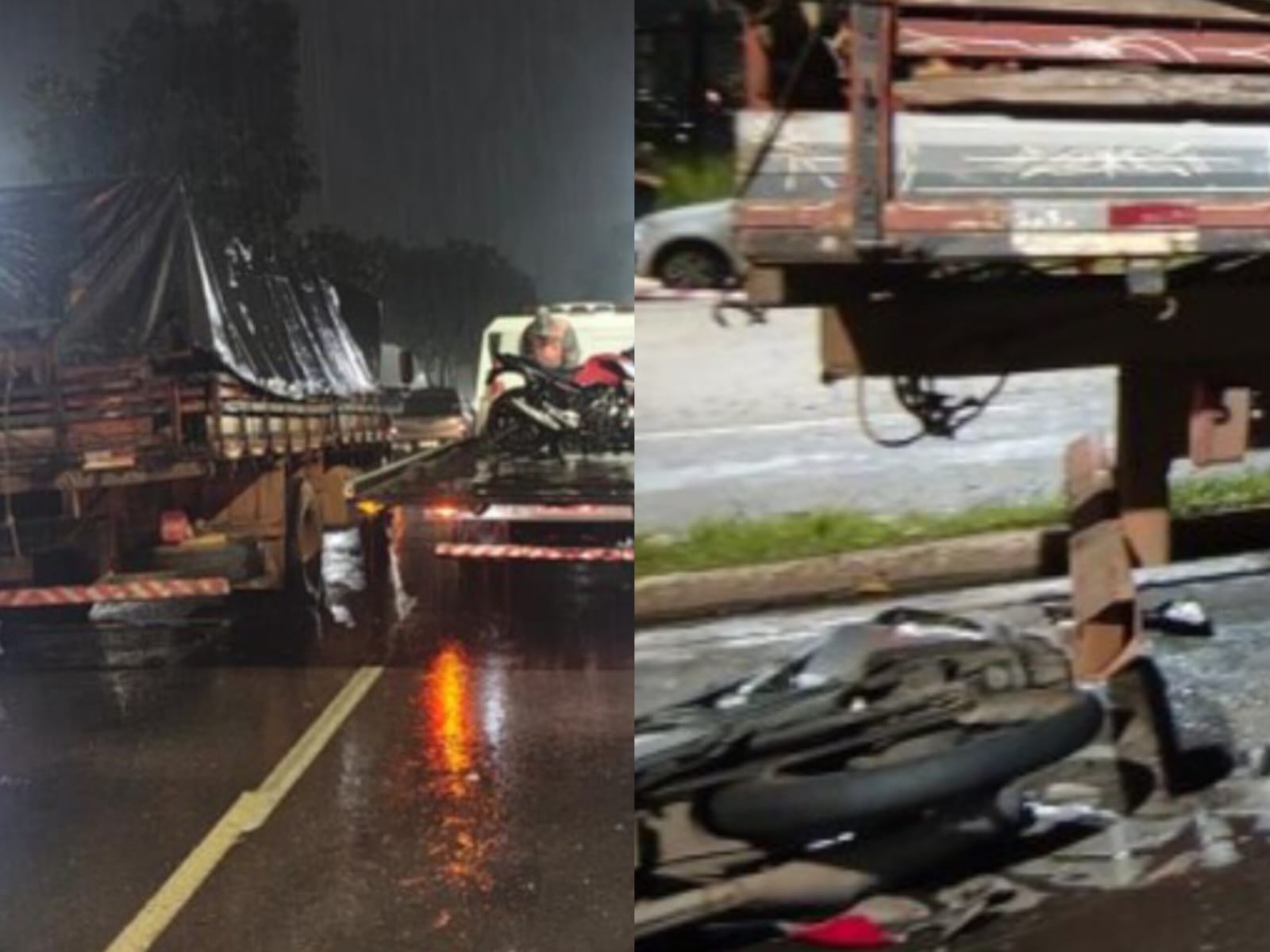 Motociclista não resitiu ao grave acidente e teve óbito confirmado. (Foto: Reprodução)