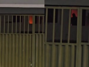 Cena assustadora foi registrada por policiais. (Foto: Reprodução)