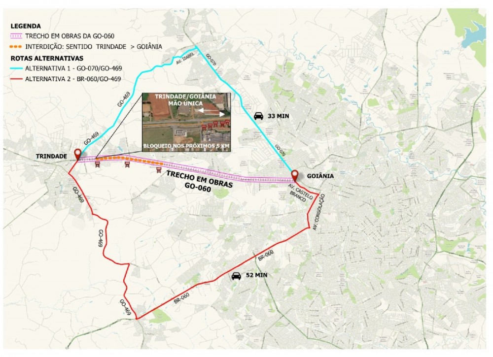 interdição de trecho da GO-060