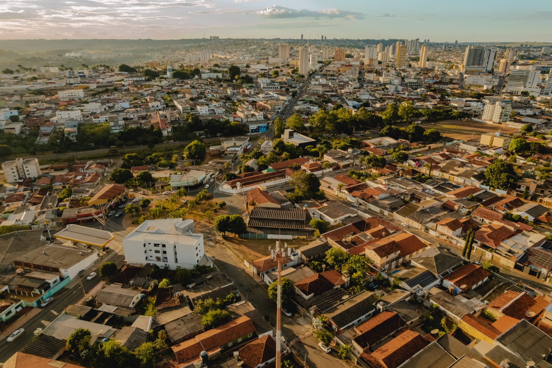 Vista aérea da cidade de Anápolis. IPTU feriado