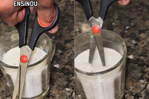 truque simples para amolar tesoura